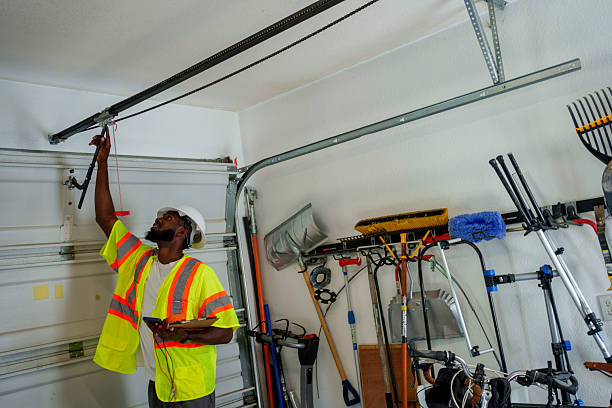 Professional Garage Door Panel Replacement technician working in Linden, AZ
